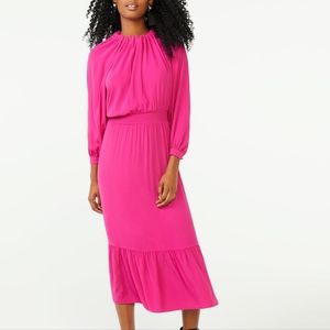 Scoop long sleeve dress